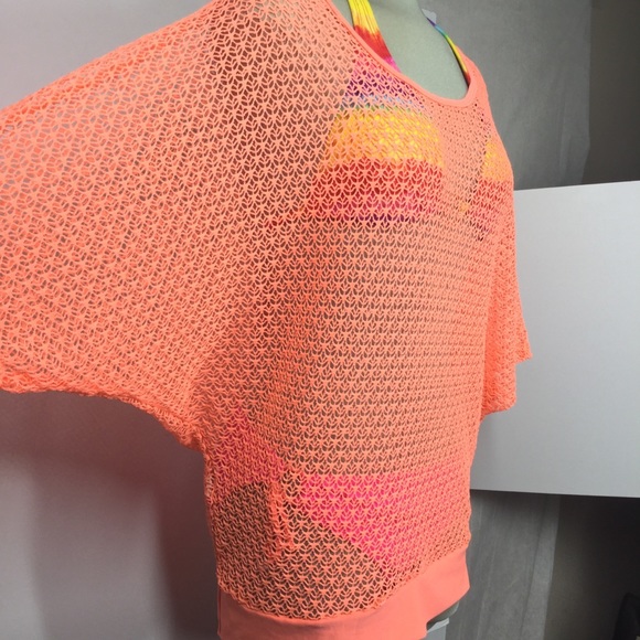 🌹3/25🌹Candy Couture, beach 🏖 Orange Coverup, Size M - Picture 5 of 6